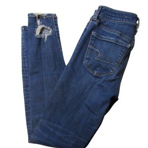 American Eagle Hi Rise Jegging Size 4 Distressed